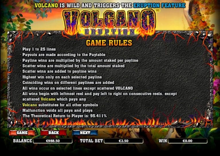 Игровой автомат Volcano Eruption